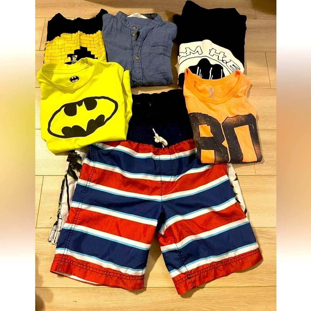 Set Of 7 Boys 6-8 Years shorts Shirts T-shirt Ms Shorts Lands End H&M Batman